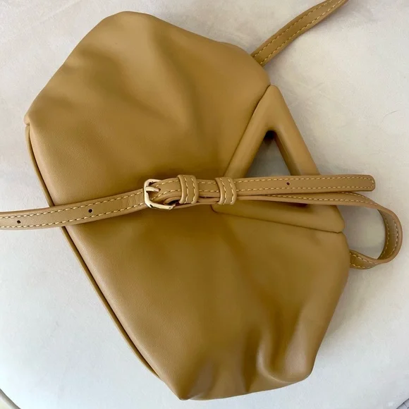 Faux Leather Tan Dumpling Bag - Picture 2 of 5
